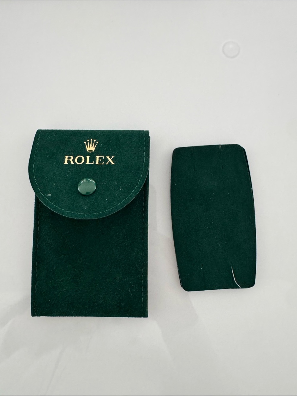 Rolex Watch Travel Jewelry Case Soft Pouch + Insert in Green & Gold - Picture 5 of 8